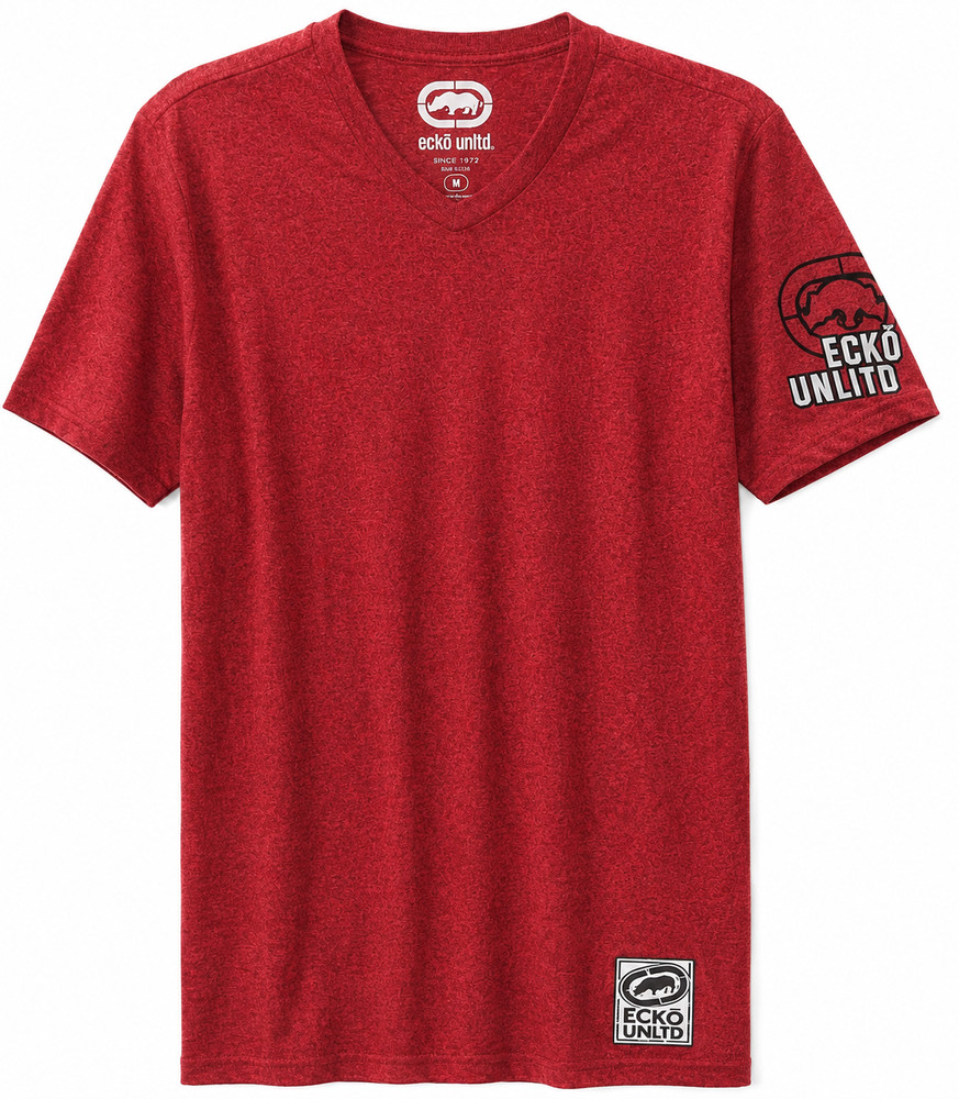 Ecko Unltd. V-Neck T-Shirt-Marled-New with Tag-Size (S-XL)