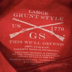 Grunt Style 1776 This We’ll Defend Red Graphic T Shirt USA Flag Men’s Large