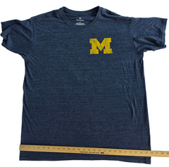 Michigan Wolverines T Shirt Men’s 2XL Gray Distressed Logo Fanatics NCAA