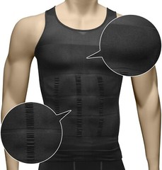 Men 3 Pack Body Shaper Slimming Tummy Vest Compression Shirts Tank Top Shapewear