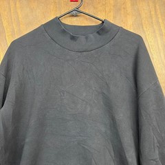 Uniqlo Mens Shirt Black Thick High Neck Stretch Minimalist Dark Academia L