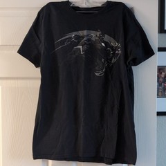 Men’s Marvel Black Panther Graphic Print T-Shirt Black Crew Neck Short Sleeve L