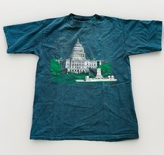 Vintage 90s Washington DC T-Shirt Acid Wash Graphic Print Sz Large Dallas Alice