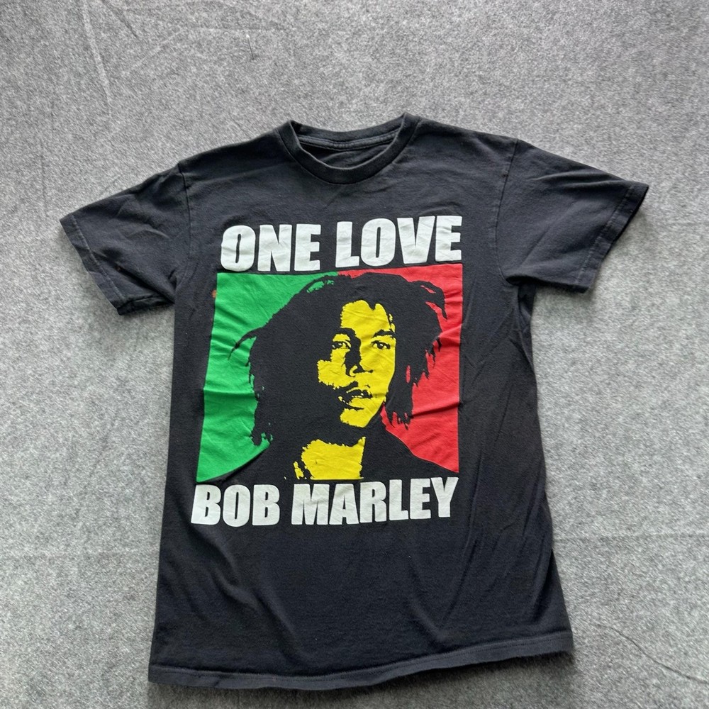 Bob Marley Zion Shirt Mens M Black One Love Graphic Crewneck Cotton Jersey