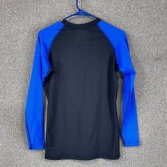 Long Sleeve Rash Guard Adult Medium Black/Royal Blue Compression Shirt