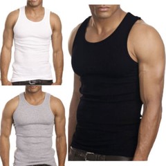 6-12 Piece White Men 100% Cotton Ribbed Tank Top A-Shirt Wife Beater Undershirts