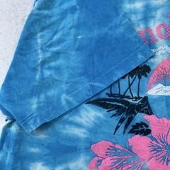 Vintage Honolulu Waikiki Hawaii Shirt Mens Large Blue Tie Dye Surf Beach 90s
