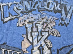 Vintage 80s/90s University Of Kentucky Single Stitch T-Shirt Sz M Blue Best FOTL