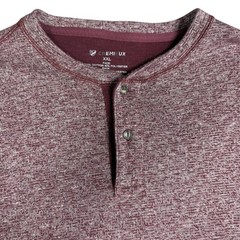 Cremieux XXL Henley Shirt Men’s Long Sleeve Maroon Heather Casual KnitPullover