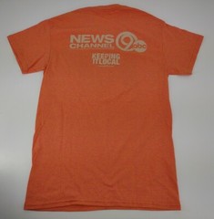 News Channel 9 ABC Syracuse NY T Shirt Size S Local SYR Orange Cotton Polyester