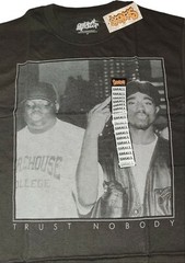 Original Flavor Black Mens Tupac Shakur 2Pac & Notorious Big Shirt Size S NWT