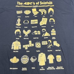 The ABC’s of Seinfeld Tshirt (Size Large) Black Gildan 90s TV Show