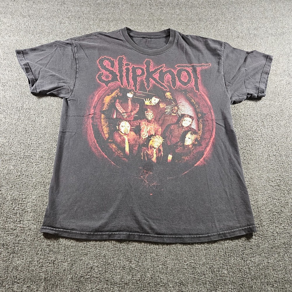 VINTAGE 2001 Slipknot T Shirt Adult Large Black Y2k Band Rock Metal Hanes Heavy