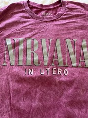 Nirvana In Utero Mineral Wash Plum Grunge Band Kirk Cobain T-Shirt Size Small