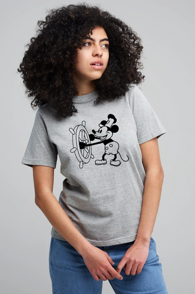 MEN WOMENS TEE TSHIRT UNISEX STAEMBOAT MOUSE OLD CARTOON MICKEY BALCK WHITE GIFT
