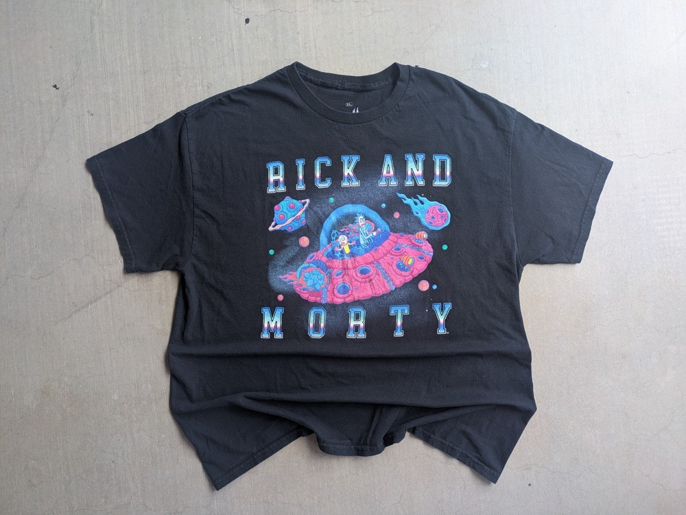 Rick and Morty Graphic T-Shirt Crew Neck Short Sleeve Adult Swim Tee XL