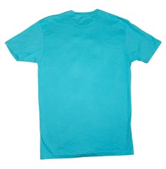 Outrank Men M T-Shirt Rich Rich Graphic Chenille Patch Short Sleeve Teal Blue Te