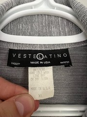 Vintage 90s VESTE LATINO Pleated Ribbed Shirt XL – Made in USA – Silver Grey Clu