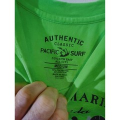 Pacific Surf Panama City Beach Florida Graphic Tee Neon Green Mens Medium Shirt