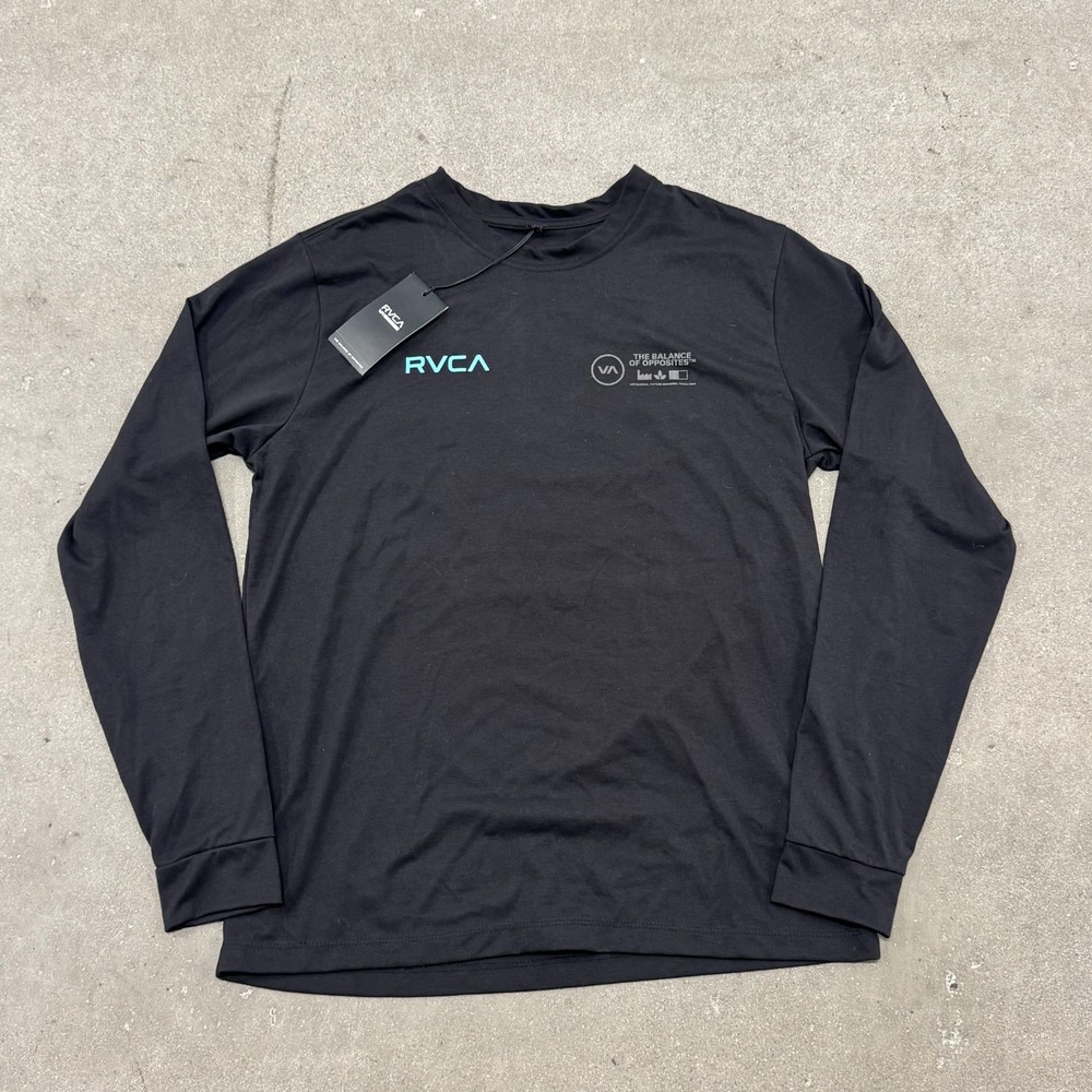 Rvca The Balance Of Opposites Shirt Mens Medium Black Regular Fit Sports Tee