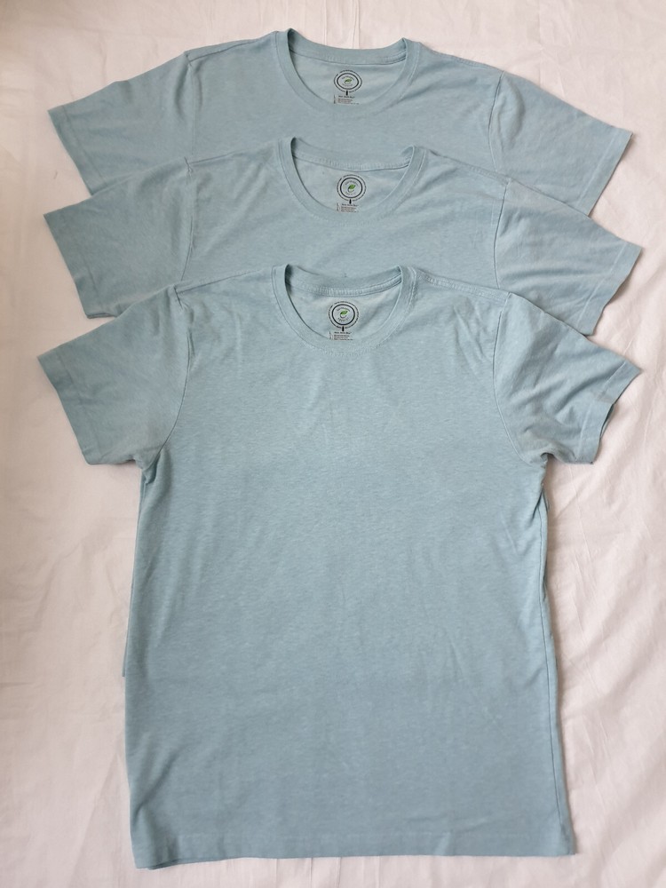 3 Earthspun Apparel Water Bottle Blue Recycled Plastic Tee Shirts Unisex Sz L