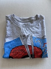 Funko Marvel Spider-Man Venomized Kids Gray Graphic T-Shirt Size Large L 10/12