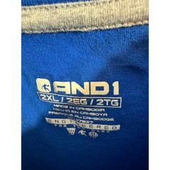 AND1 Mens Royal Blue Graphic Basketball T-Shirt Slam Dunk Streetball Tee