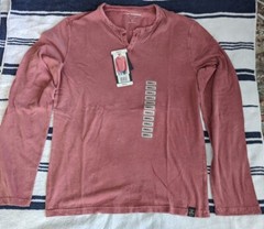 New Lucky Brand Men’s S Long Sleeve Notch Neck Triblend Henley Shirt Loden Green
