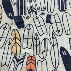 FREE PLANET Surf Board Graphic Tee Shirt Men Size L All Over Print Cotton Blend
