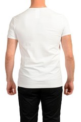 Versace Men’s White Gold Medusa Print V-Neck T-Shirt Versace sz 8 US 2XL IT 56