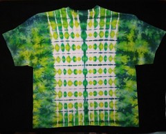Bright Yellow, Green And Teal Ice Dye Tie Dye Unisex T Shirt ~ Sz 4XL