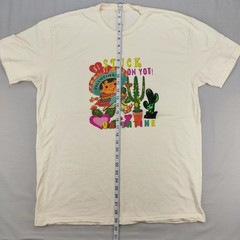 Next Level T-Shirt Mens XL Cream Stuck On You Valentine Retro Sequin Cactus Tee