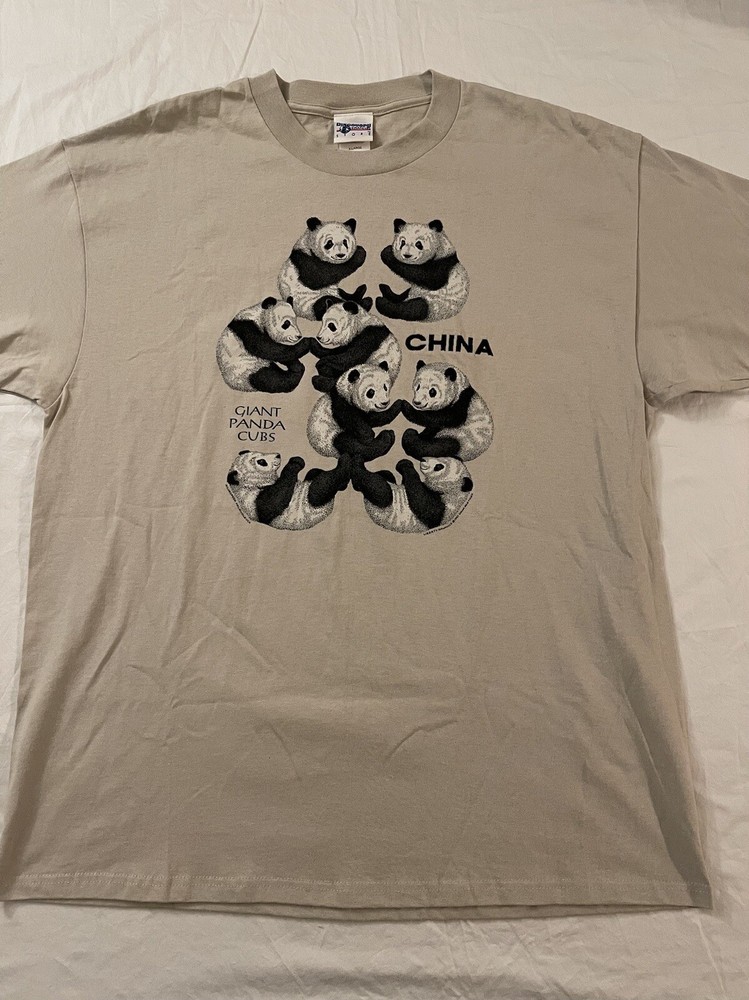 Vintage Discovery Channel Store Pandas China T Shirt Men’s Size XL Made In USA