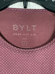 Bylt Drop Cut Lux S/S Performance Stretch Burgundy White Polka dots Mens Large