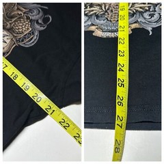 Nightfilth Y2K Cat Party Black Graphic Tee in Vintage Tattoo Style Uni Sz Large