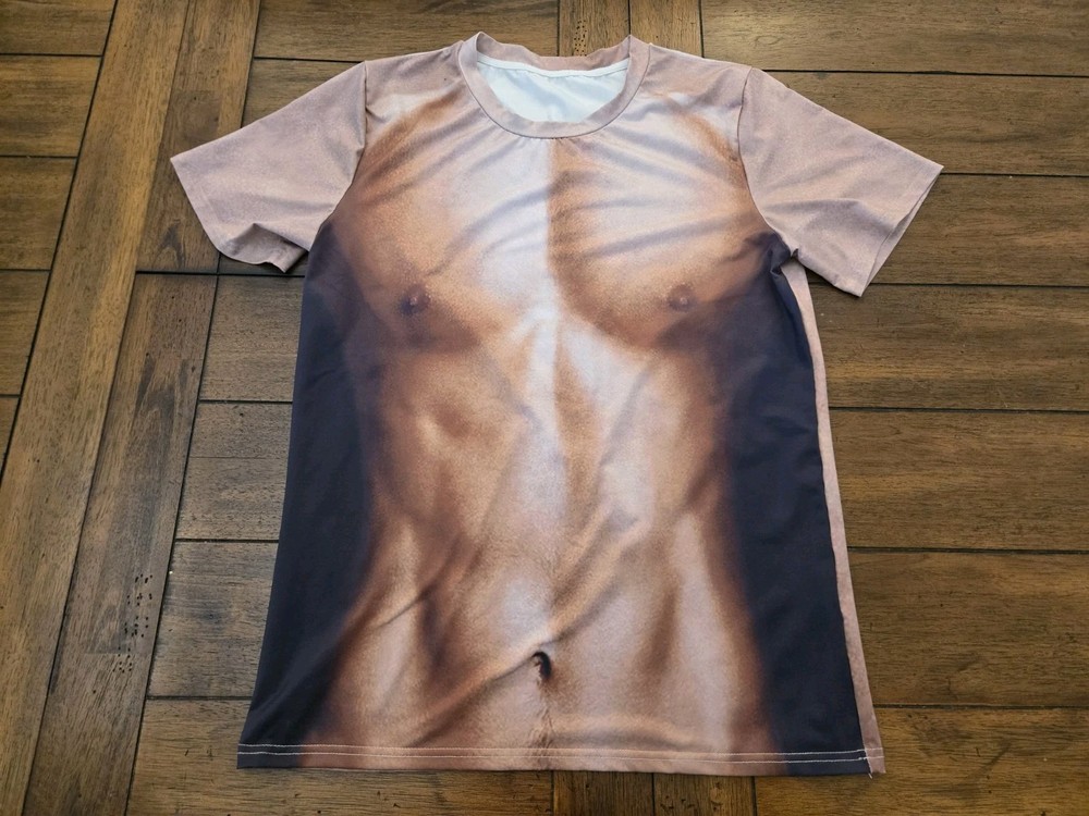 Men’s Muscle Print T-Shirt small. Funny Shirt. Halloween Shirt