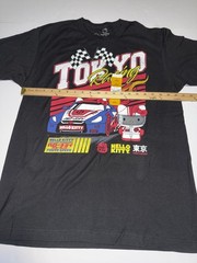 Hello Kitty Men T-Shirt Large Tokyo Japan Racing Sanrio Cartoon Cotton Black NWT