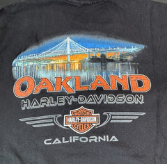 Harley Davidson Oakland California Mens Black Graphic T Shirt Motor Cycles