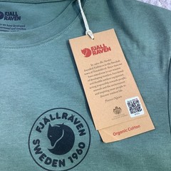 Fjallraven Mens 1960 Logo T-Shirt Patina Green Organic Cotton Size S NWT