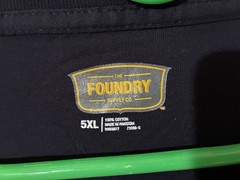 Foundry Supply Co. Adult 5XL Black 100% Cotton T-Shirt w/ Front Pocket