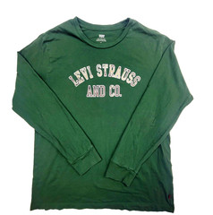 Levi’s Shirt Men’s Large Green 100% Cotton Long Sleeve Pullover