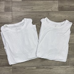 Lot of 2 Men’s David Archy Crewneck Tee Shirt Undershirt Basic Bamboo White sz L