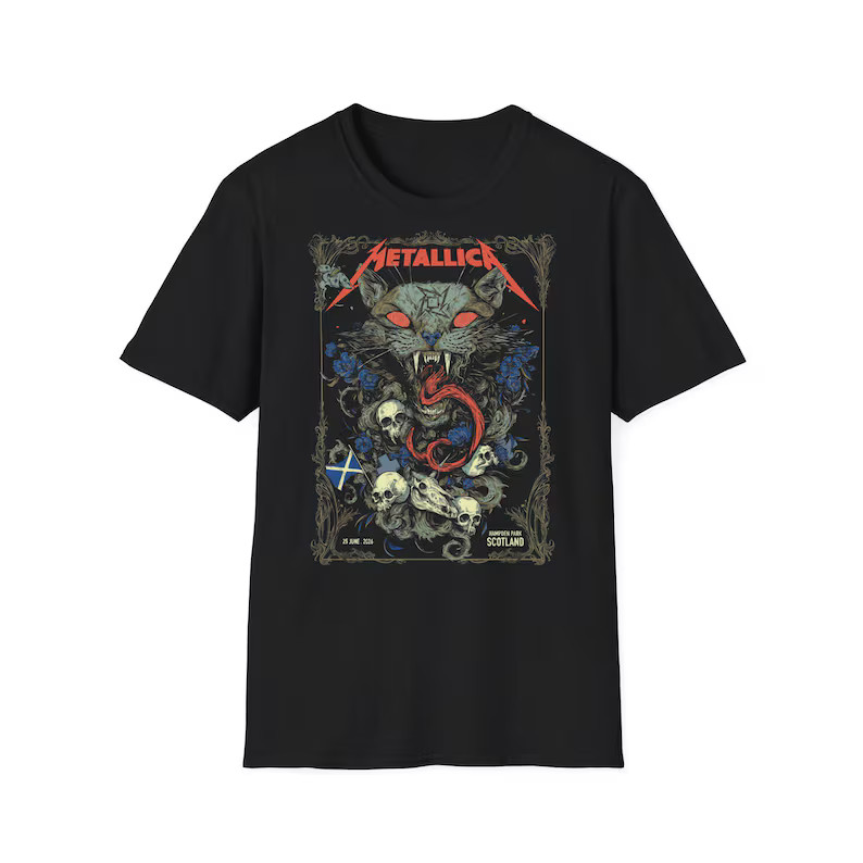 Metallica M72 Europe Australia Tour Heavy Metal Graphic Tee