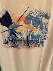 #376 NWT GUY HARVEY FISHING SHIRT MENS LONG SLEEVE UPF 50 GREEN LARGE $50