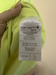 Carhartt Hi-Vis Short Sleeve Pocket T-shirt Men L Loose Fit Neon Yellow