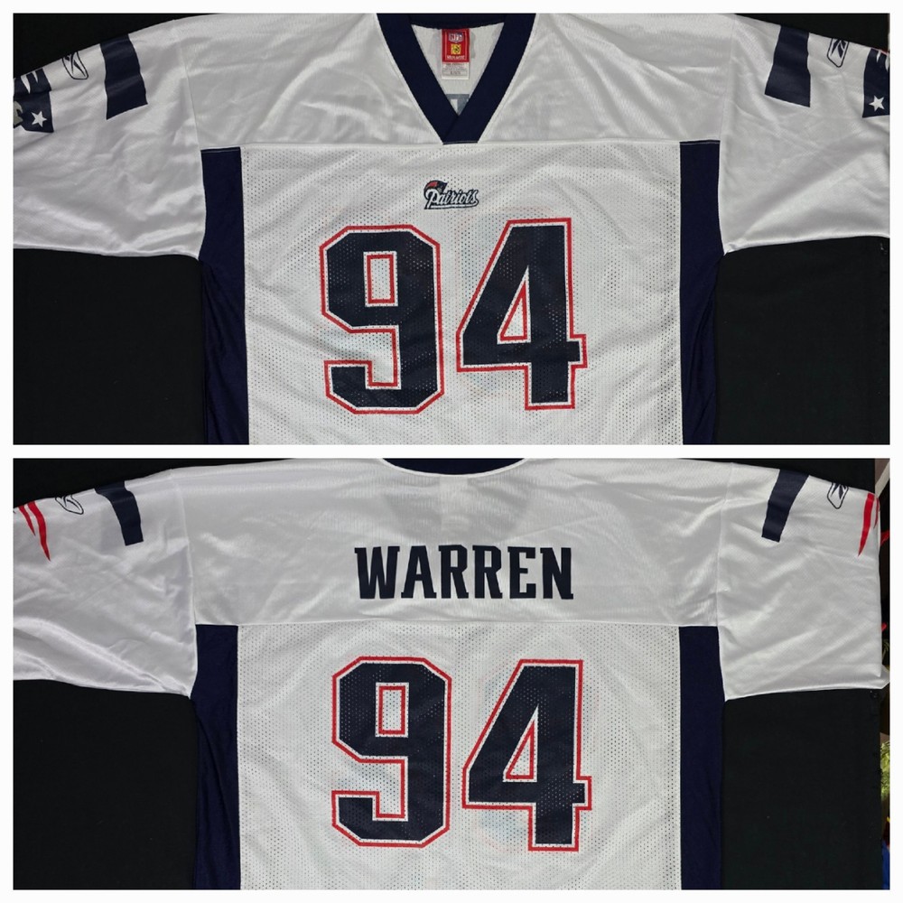 Reebok NFL Team Players TY WARREN #94 New England Patriots White Jersey Men XL