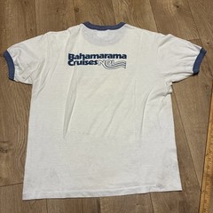 Vintage 70s 80s Dive In Scuba Snorkeling Bahamarama Cruises Ringer T Shirt Large