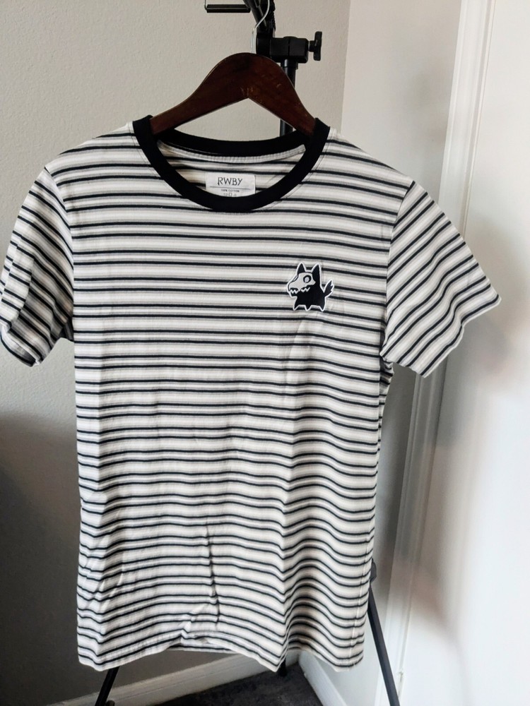 Medium Rooster Teeth RWBY Beowolf Sketch Striped T-Shirt