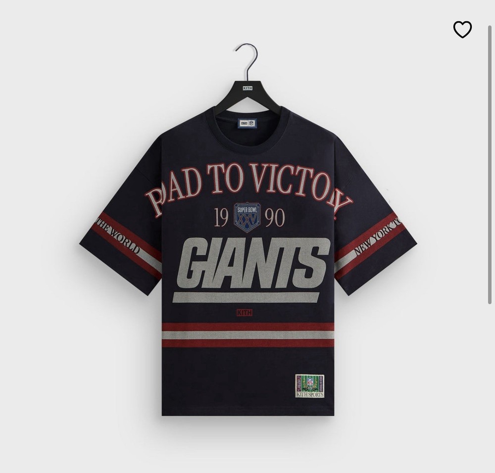 KITH FOR THE NFL NEW YORK GIANTS VICTORY VINTAGE BISHOP TEE – INK SIZE XXL