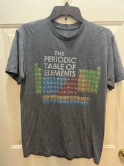 Size Medium Periodic Table of Elements Gray T Shirt Science Geek Chemistry